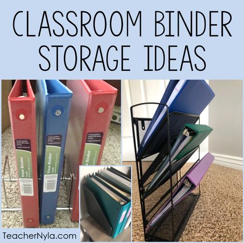 Classroom Binder storage Ideas | Nyla's Crafty Teaching Teacher Binder, Binder Storage Ideas, Classroom Storage Ideas, Binder Storage, Classroom Storage, Teaching Plan, Storage Tips, Teaching High School, How To Store