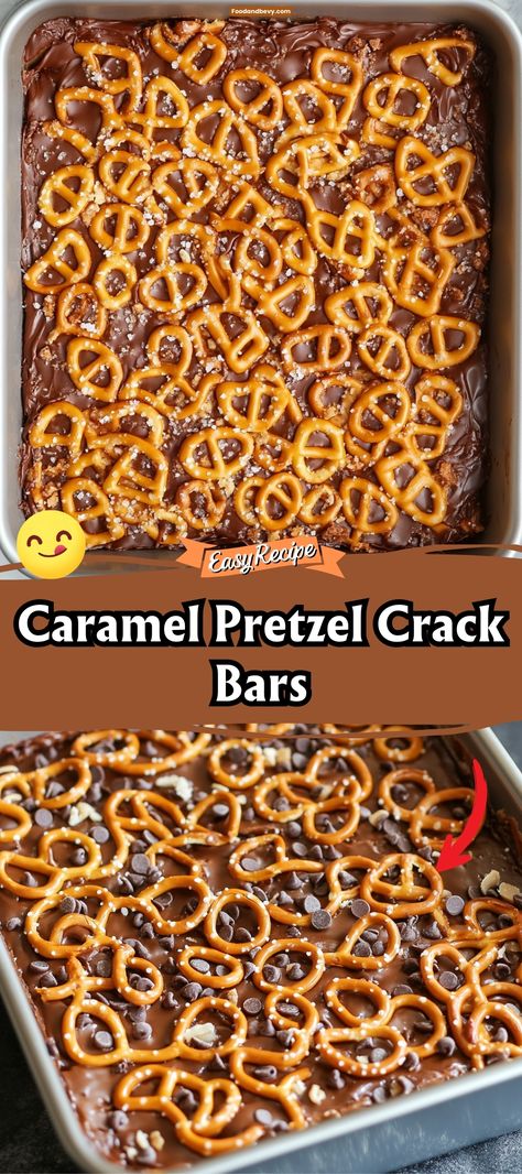 Caramel Pretzel Crack Bars are the ultimate sweet and salty treat, featuring layers of crunchy pretzels, gooey caramel, and rich chocolate. These bars are irresistible, easy to make, and perfect for sharing during holidays, parties, or as a special snack. #SweetAndSalty #CaramelPretzel #DessertBars Pretzel And Caramel Recipe, Chocolate And Caramel Pretzel Rods, Cracked Pretzels, Carmel Pretzel Snack Bars, Pretzel Chocolate Caramel Bark, Chocolate Pretzel Caramel Bark, Caramel Chocolate Pretzel Bark, Pretzel Sticks Recipe Dessert, Recipes Using Marzetti Caramel Dip