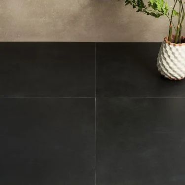 Search results for 'Lines Black 24x24 Matte Porcelain Tile' Speakeasy Lounge, Black Bathroom Floor, Black Tile Bathrooms, Black Floor Tiles, Matte Porcelain Tile, Black Tile, Concrete Look Tile, Sanded Grout, Ivy Hill Tile