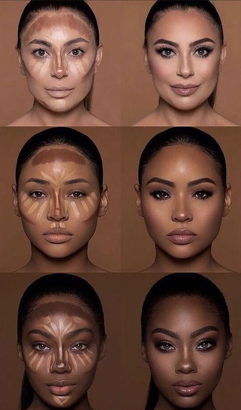 Dark Skin Makeup Tutorial, Face Contouring Makeup, Drag Make-up, Natural Make Up Looks, Beginners Eye Makeup, Simple Makeup Tips, Makeup For Black Skin, Makeup Artist Tips, Brown Skin Makeup