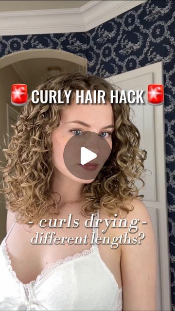 Camryn’s Curls | Curly Hair Tips & Tutorials on Instagram: "Do your curls dry different lengths? Then try this curly hair hack and let me know if it works for you!  #curlyhairtips #curlyhairhacks #curlyhairtutorial #camrynscurls #curlyhairdiffusing" How To Style Natural Curly Hair, How To Dry Curly Hair, How To Do Curly Hair Curl Tutorial, Dry Curly Hairstyles, Cantu Curly Hair, Curly Hair Work Styles, Big Curly Hair Tutorial, Curly Hair Hacks, S Curls