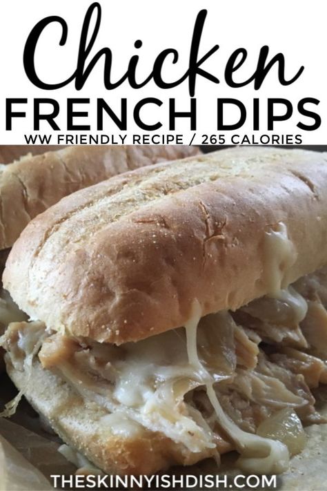 Chicken Dip Sandwich Recipe, French Dip Chicken, Chicken Dip Sandwich, French Dip Chicken Sandwich, Skinnyish Dish Recipes, The Skinnyish Dish, The Skinnyish Dish Recipes, Theskinnyishdish Recipes, French Dips