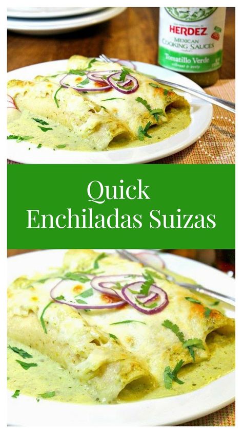 Quick Enchiladas, Suizas Enchiladas, Chicken Enchiladas Suiza, Dinner Enchiladas, Enchiladas Suizas Recipe, Enchiladas Mexicanas, Mexican Enchiladas, Enchiladas Suizas, Easy Enchiladas