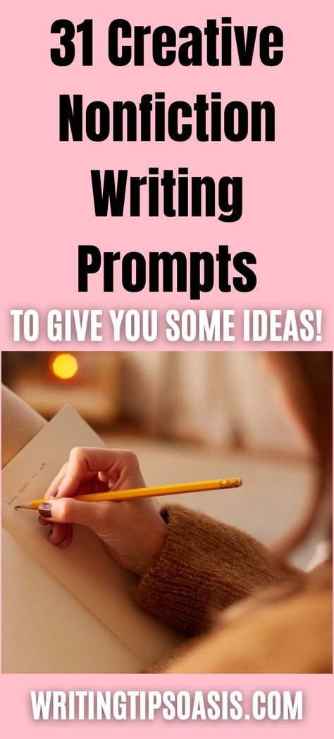 creative nonfiction writing prompts Setting Writing Prompts, Non Fiction Writing Prompts, Writing Prompts Nonfiction, Nonfiction Prompts, Creative Non Fiction, Writing Ideas Prompts, Creative Nonfiction Prompts, Nonfiction Writing Prompts, Creative Nonfiction Writing