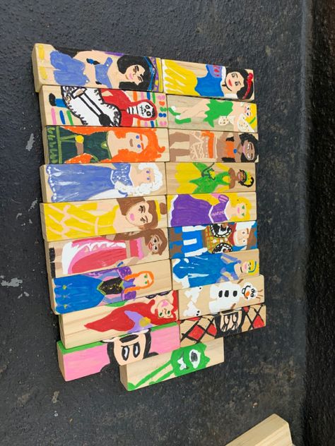 #disney #disney princess #jenga #diyproject #craftsforkids #disney #diy #handpainted #handmade Disney Jenga Blocks, Jenga Drawing, Jenga Game, Jenga Blocks, Disney Paintings, Disney Disney, Disney Diy, Art Inspo, Crafts For Kids