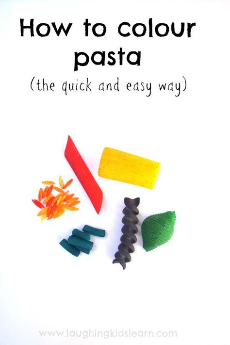 How to colour pasta for play the quick and easy way Pasta Crafts, General Ideas, Children Playing, Toddler Fun, Atticus, Childrens Crafts, Sensory Activities, Quiet Time, Step By Step Guide