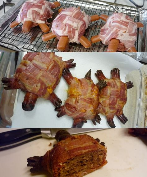 Turtle Burger, Bacon Hot Dogs, Bacon Weave, White Trash Party, Miso Salmon, Läcker Mat, Corn Dogs, Bacon Cheese, On The Grill