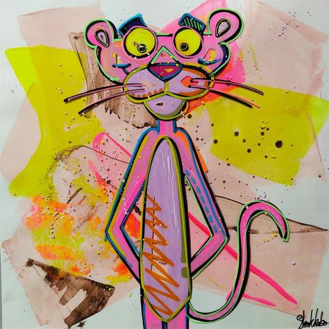 Panthere Rose, Graffiti Art, Disney Art, Collage Art, Panther, Art Inspo, D Art, Tee Shirt, Pop Art