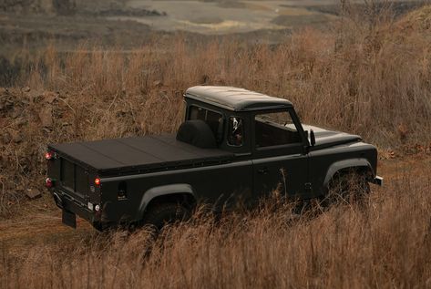 You Oughta Buy This Stunning Land Rover Defender Pickup • Gear Patrol Defender 110 Pickup, Defender Pickup, Land Rover Defender Pickup, Land Rover Defender 110, Farm Trucks, Defender 110, Vintage Truck, Tonneau Cover, Pickup Truck