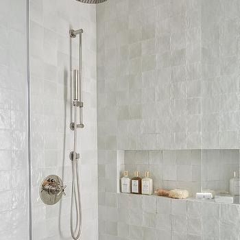 Long Rectangular Shower Niche Design Ideas Shower Niche Measurements, Linear Shower Niche, Large Shower Niche, Shower Niche Placement, Shower Niche Design, Shower Bench, Shower Niche, Large Shower, Modern Shower