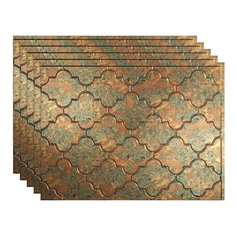 Fasade Monaco 18.25-in x 24.25-in Copper Fantasy Backsplash Panels in the Backsplash Panels department at Lowes.com Adhesive Backsplash, Vinyl Wall Tiles, Vinyl Backsplash, Copper Backsplash, Backsplash Panels, Decorative Wall Tiles, Backsplash Tiles, Pvc Panels, Double Sided Adhesive Tape