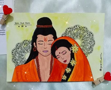 Lord Ram And Sita Drawing, Ram Siya Mandala Art, Sreekrishna Drawings, Ram Bhagwan Painting, Siyaram Rangoli Design, Rama Mandala Art, Siya Ram Canvas Painting, Ramji Sita Ji Rangoli, Ram Bhagwan Rangoli Design