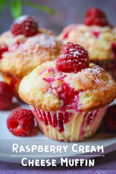 Indulge in the perfect blend of sweetness and creaminess with these Raspberry Cream Cheese Muffins. A delightful treat, these muffins are a taste of home in every bite, balancing tangy raspberries with rich, smooth cream cheese. 

Perfect for breakfast or a healthy snack, this recipe is as easy to make as it is delicious. Baked to perfection in a loaf or muffin tin, these muffins will be a family favorite. Raspberry Cream Cheese Bites Recipe, Raspberry Cheesecake Muffins, Raspberry Cream Cheese Dessert, Raspberry Cream Cheese Bites, Cream Cheese Muffins Recipes, Raspberry Cream Cheese Muffins, Healthy Raspberry Muffins, Fresh Raspberry Recipes, Raspberry Bites