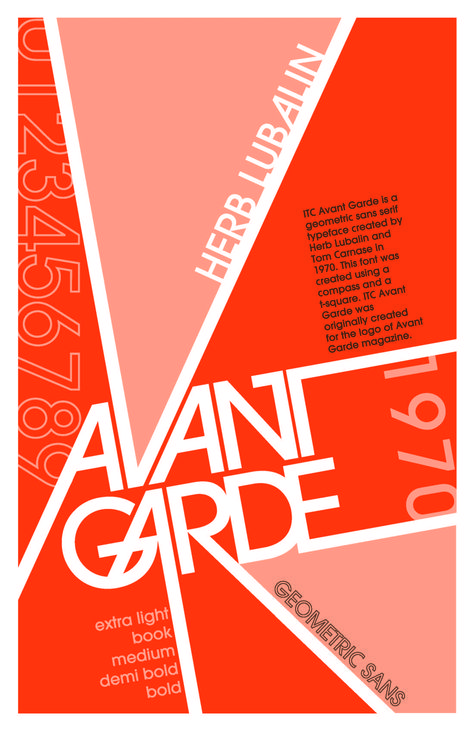 Avant Garde Typeface Avant Garde Font, 3d Tipografi, Typeface Poster, Typographic Poster Design, Mises En Page Design Graphique, Herb Lubalin, Typo Poster, 타이포그래피 포스터 디자인, Poster Fonts