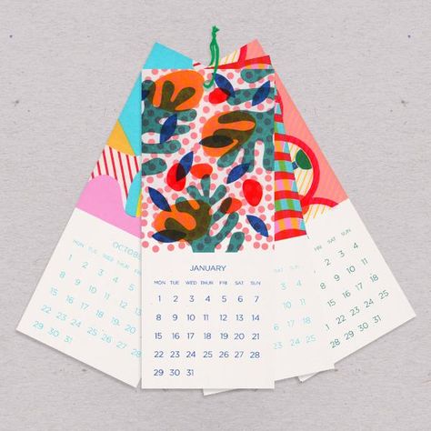 Our mini calendars for 2018 are now in stock! This little number is our most sought after, so grab yours before they go.A unique print for each month and a handy loop to hang up next to your desk. Enjoy a colourful 2018!6 colour / 8cm x 20cm Monthly Calendar Design, Calendar Design Ideas, Printed Calendar, New Year Gift Ideas, Calendar Design Inspiration, Printed Gifts, Creative Calendar, 달력 디자인, Mini Planner