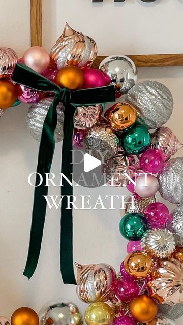 Kelly Oester - your new DIY mom friend on Instagram: "I was so excited when this actually worked 🤩  ✨easy DIY ornament wreath✨ You'll need: Wreath wire  Wreath ring  Ornaments [TIP: shatterproof is a smart move]   When securing the ornament clusters, I gathered groups of 3 to 5 ornaments at a time.  This does take a lot of ornaments! I miscalculated so had to take it apart and start over adding larger silver ornaments inbetween. I think that if you could use all the same (or similar) size ornaments that would work best!   I love the way it turned out and am definitely going to make a few smaller ones!!   #diy #diychristmas #christmasdecor #christmastradition #traditions #ornamentwreath #diywreath #ornaments #motherhood #magical #makeitwithmichaels #betterhomesandgardens #hgtvhandmadehome" How To Do Ornament Clusters, Vintage Ornament Wreath Diy, How To Make An Ornament Wreath, Ornament Wreath Tutorial, Bauble Wreath Diy, Ornament Clusters Diy, Diy Christmas Ornament Wreath, Ornament Clusters, Diy Ornament Wreath