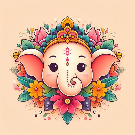 Cute Ganapati Drawings, Ganpati Fabric Painting, Ganesh Doodle Art, Cute Ganesha Painting, Ganpati Doodle, Cute Ganesh Ji Drawing, Cute Ganpati Bappa Drawing, Little Ganesha Cute, Ganesh Ji Drawing Easy