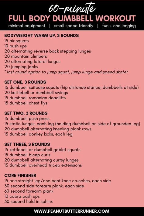 Full Body Muscle Building Workout At Home, 60 Minute Bootcamp Workout, Dumbbell Weekly Workout Schedule, 60 Minute Workout Gym, 60 Minute Total Body Workout, Dumbbell Home Workout Plan, Fullbody Dumbbell Workout, Hiit Workouts At Home Dumbell, Effective Dumbbell Workout