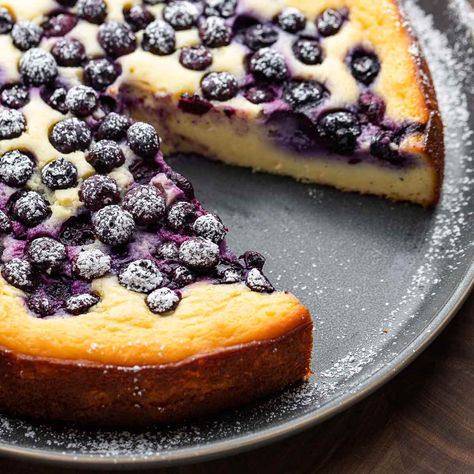 Lemon blueberry ricotta cake is an easy and tasty dessert that includes ricotta cheese, fresh lemon zest and juice, blueberries, and vanilla. Ricotta Coffee Cake, Lemon Blueberry Ricotta Cake, Blueberry Ricotta Cake, Lemon Blueberry Ricotta, Blueberry Ricotta, Ricotta Cake Recipes, Sip And Feast, Cake Blueberry, Ricotta Cheese Recipes