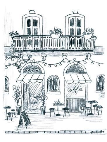 size: 12x9in Art Print: Italian Street Sketch II by June Vess : Street Sketch, Interior Architecture Sketch, Furniture Design Sketches, Interior Design Renderings, Interior Architecture Drawing, Italian Street, Interior Sketch, Italy Art, Large Canvas Prints