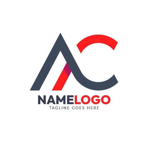 Ac Name Logo, Ac Letter Logo, Air Logo Design, Ac Logo Design, Logo Name Design, Flat Design Colors, Ac Logo, Computer Logo, Electronics Logo