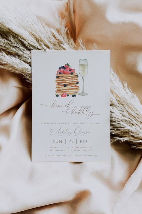 Wedding Shower Brunch, Retro Bridal Showers, Bridesmaid Brunch, Bridal Shower Champagne, Brunch And Bubbly, Boho Bridal Shower Invitations, Bridal Shower Inspo, Brunch Bubbly, Wedding Shower Themes