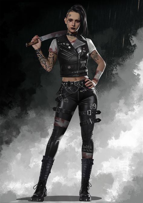 Cyberpunk Girl Art, Modern Vampires, Apocalypse Character, Arkham Origins, Cyberpunk Female, Vampire Masquerade, Female Assassin, Acid Rain, Semi Realism