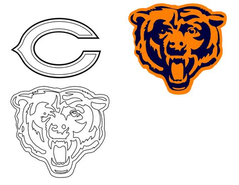 Chicago Bears Logo Tattoo Stencils Chicago Bears Tattoo Ideas, Bull And Bear Logo, Chicago Bears Wedding Theme, Chicago Bears Man Cave, Chicago Bears Tattoo, Chicago Skyline Tattoo, Emblem Tattoo, Cnc Signs, Chicago Bears Svg