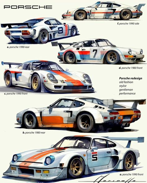 Sports Car Concept Art, Porsche Evolution, Porsche Concept, F1 Concept Car, Porsche F1 Concept, Cool Car Drawings, Classic Racing Cars, Street Racing Cars, Car Illustration