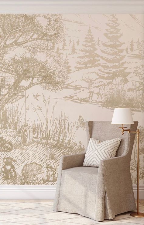 Nursary Decor Kids Neutral Wallpaper, Beige Wallpaper Nursery, Half Wallpaper Nursery, Nursery Woodland Wallpaper, Peel And Stick Wallpaper For Nursery, Woodland Peel And Stick Wallpaper, Neutral Wallpaper Nursery, Nursery Wallpaper Ceiling, Neutral Wallpaper Bedroom