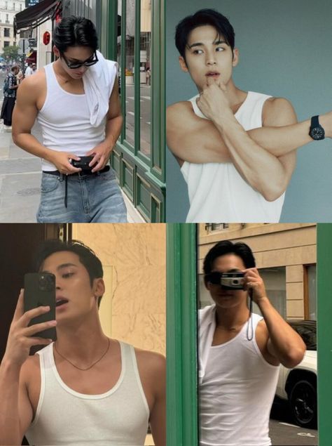 Mingyu Tank Top, Kim Min Gyu, Asian Short Hair, Kim Mingyu, Handsome Asian Men, Seventeen Jun, Boyfriend Photos, Seventeen Album, Mingyu Seventeen