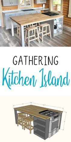 Diy Island Small Kitchen, Flexible Kitchen Island, Slide Out Kitchen Island, Kitchen Island Vs Dining Table, Ikea Island Diy, Building An Island For Kitchen, Kitchen Island With Stove And Seating, Gathering Kitchen Island, Kitchen Island With Cooktop And Seating