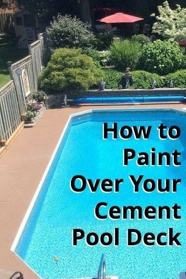 Diy Pool Upgrades, Paint Pool Deck Concrete, Pool Deck Painting Ideas, Inground Pool Area Decorating Ideas, Pool Painting Ideas, Pool Deck Colors Concrete Paint, Pool Deck Paint Ideas Concrete, Pool Makeover Before And After, Pool Deck Paint Colors