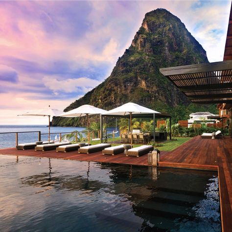 St. Lucia's Sugar Beach offers a sweet escape. Sugar Beach St Lucia, Bahamas Hotels, St Lucia Hotels, St Lucia Resorts, Luxury Beach Resorts, Caribbean Vacations, Need A Vacation, Beautiful Villas, Inclusive Resorts