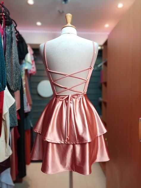 Short Satin Dress Outfit, Mini Prom Dresses Short, Short Silk Dresses, Short Satin Dresses, Short Dress Satin, Short Dresses For Prom, Vestidos Satin, Pink Short Dresses, Prom Short Dresses