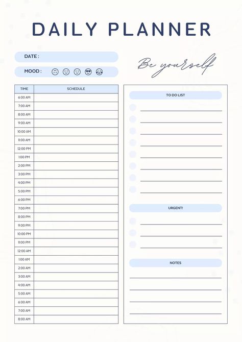 Blue Cream Clean Simple Minimalist Daily Plan Study Routine Template, Daily Notes Template, Simple Planner Template, Daily Study Planner Printable, 2024 Daily Planner, Good Notes Daily Planner, Daily Study Planner Template, Study To Do List, Daily Routine Schedule Template