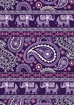 Violet Illustration, Paisley Elephant, Do All Things With Love, Ethno Style, Paisley Art, Indian Patterns, Textile Print, Elephant Love, Elephant Art