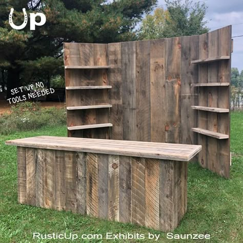 Rustic Exhibit Booths, Portable Exhibits Rustic Wooden Exhibits Rustic Craft Show Display Booth Ideas, Rustic Market Stall, Rustic Trade Show Booth Ideas, 6x6 Craft Booth Display, Portable Display Ideas, Western Trade Show Booth Ideas, Diy Trade Show Booth Ideas, Rustic Market Stall Display Ideas, Rustic Vendor Booth