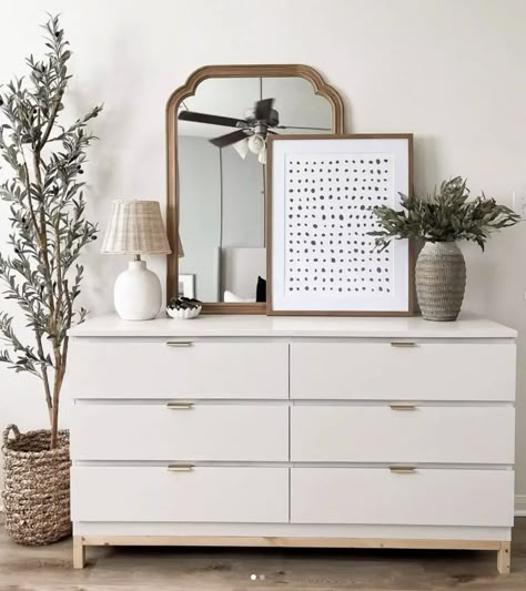 Oak Malm Bedroom, Malm Dresser Hack Legs Drawers, Ikea Dresser Hack Nursery, Malm Dresser Desk Hack, Adding Legs To Ikea Malm Dresser, Malm 6 Drawer Dresser Hack, White Malm Dresser Hack, Malm Handles, Malm Dresser Nursery