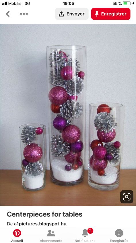 Diy Christmas Decor Ideas, Christmas Vases, Diy Christmas Decor, Christmas Centerpieces Diy, Xmas Deco, Easy Christmas Decorations, Home For The Holidays, Best Diy, Christmas Decor Ideas