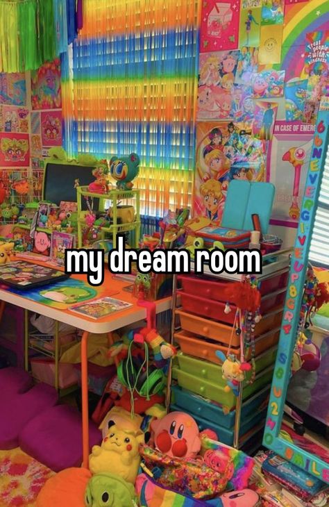 i wouldn't wanna leave if my room looked like this tbh Clowncore Room Ideas, Clown Room Aesthetic, Weird Core Room Ideas, Kidcore Bathroom, Clowncore Bedroom, Weirdcore Room Ideas, Clowncore Decor, Scenecore Bedroom, Kidcore House