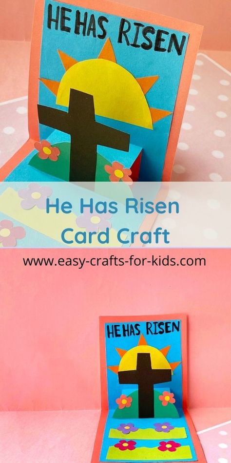 Bible Easter Crafts For Kids, Easter Children's Church Craft, Easter Sunday School Crafts Preschool, He Is Risen Craft For Kids, Christian Easter Crafts For Toddlers, Cross Crafts For Kids, Christian Easter Crafts For Kids, He Is Risen Craft, Easter Jesus Crafts