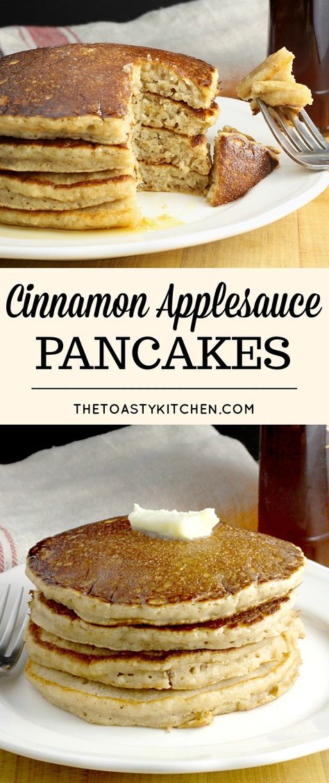 Dinner Pancakes, Pancakes Cinnamon, Applesauce Pancakes, Cinnamon Applesauce, Pancakes Pancakes, Cinnamon Pancakes, Apple Sauce Recipes, Dairy Free Breakfasts, Pancake Recipe Easy