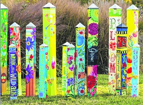 Popular peace pole workshop to be offered Peace Pole, Garden Totem, Art Pole, Painted Post, Garden Totems, Garden Poles, Pole Art, Garden Posts, Fence Art