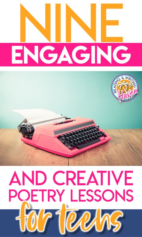 Read poetry and write about it! This post is full of nine ways to make analyzing and responding to poems engaging for middle and high school students. #PoetryLessons #MiddleSchoolPoetry #HighSchoolPoetry Poetry Lesson Plans High School, Teaching Poetry High School, Poetry High School, Poetry Cover, Poems For Middle School, Fun Poetry Activities, High School Poetry, Poetry Middle School, High School English Lessons