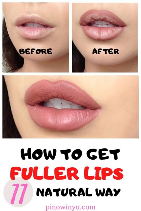 Get Fuller Lips Naturally, Make Lips Bigger, Bigger Lips Naturally, Fuller Lips Naturally, Fuller Lips, How To Get Bigger, Lip Tutorial, Lip Makeup Tutorial, Women Health Care