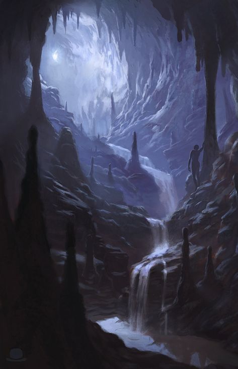 Dark Cave, Heroic Fantasy, 다크 판타지, Fantasy City, Fantasy Setting, Fantasy Places, Fantasy Art Landscapes, Fantasy Concept Art, Landscape Illustration