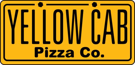 Yellow Cab Pizza, Pizza Branding, Pizza Logo, Co Logo, Yellow Cabs, Brand Names And Logos, Yellow Taxi, Popular Logos, Drinks Logo