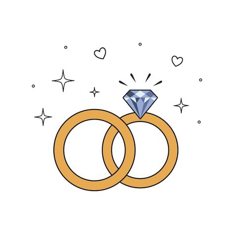 Rings Illustration, Engagement Icon, Wedding Ring Icon, Icon Set Design, Marriage Day, Ring Icon, Diamond Icon, Wedding Icon, Shiny Rings