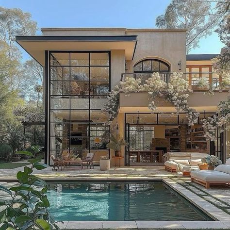 Crazy Houses, Pretty Houses, Dream Life House, Bali Villa, Texas Ranch, Spatial Design, Concrete House, Holiday House, Luxury Homes Dream Houses